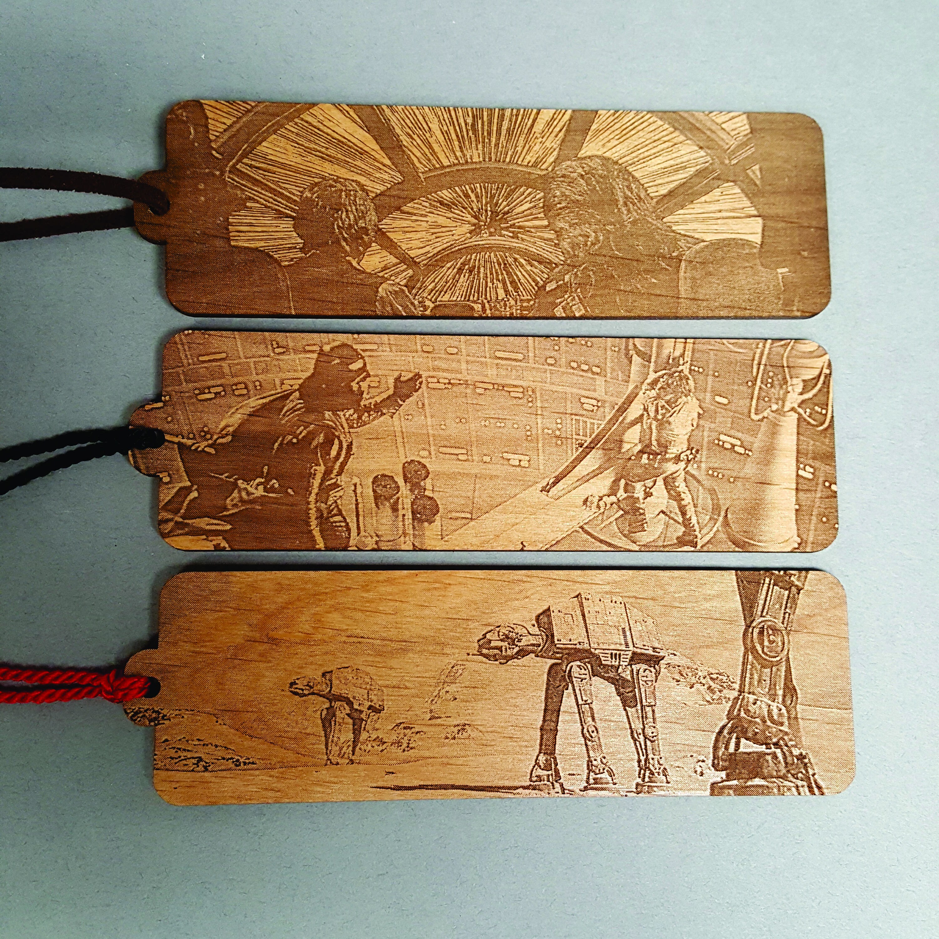 Star Wars Scene Bookmark with Tassel Laser Engraved Wood