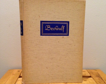 Beowulf - Translated Into Verse by William Ellery Leonard and Illustrated by Lynd Ward - Vintage 1939 Heritage Press Hardcover Book