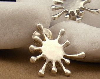 Sterling Silver Clip-On Earrings "Splash" - FREE Shipping