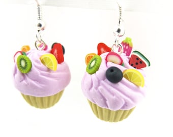 Pair of cupcake earrings muffins