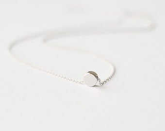 Silver necklace with tiny dot bead pendant