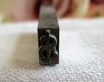 Antique Printing Letterpress Printers Block Dollar Sign Fancy Decorative Ornament Crafts stamping ink printers block letterpress Kingsley