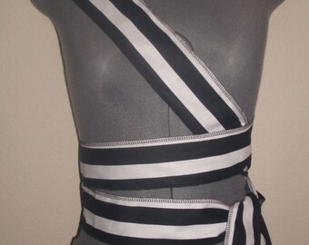 New black and white cotton/poly SCA renaissance pirate sash costume costumes 134" by 3"