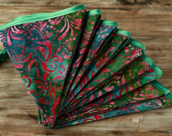 Bunting banner, batik decor, funky home decor, hippie home decor, bunting flags, batik bunting, funky party decorations, batik decoration