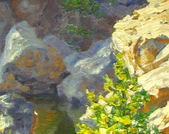 Contemporary Plein Air Oil Painting of the Malibu's Rock Pool, California