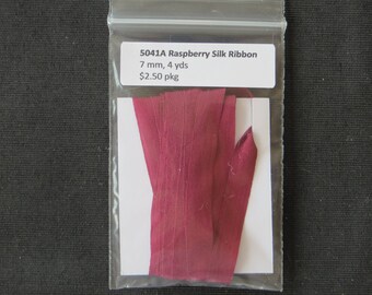 5041A Raspberry Silk Ribbon 7mm