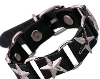 Brand New Handmade Leather Star Bracelet.