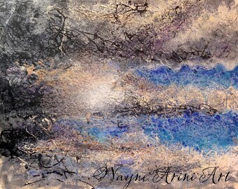 Original Abstract Acrylic Painting on Canvas 24x30 - 'Silver Lining' by Michigan Artist