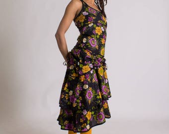 Maxi dress///Burlesque dress///Hippie Chic///Boho///Flower dress///long dress///Festival wear///Flamenco//FRASQUITA GITANE///MIMISAN