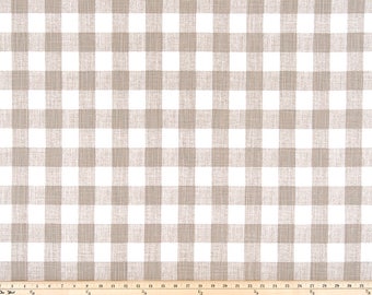 Buffalo Plaid Ecru Slub Canvas Fabric by the yard Premier Prints Fabric Yardage Home Decorator Fabric 54" Wide Upholstery Fabric