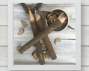 Wood Pencils Rustic Pencils Set of 3 colored pencils Gift Set Tree Branch Pencils Handmade Rustic Wooden Natural Twig Pencils