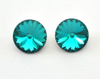 Blue Zircon 14mm Swarovski 1122 Rivoli Crystal Stone 1 Piece