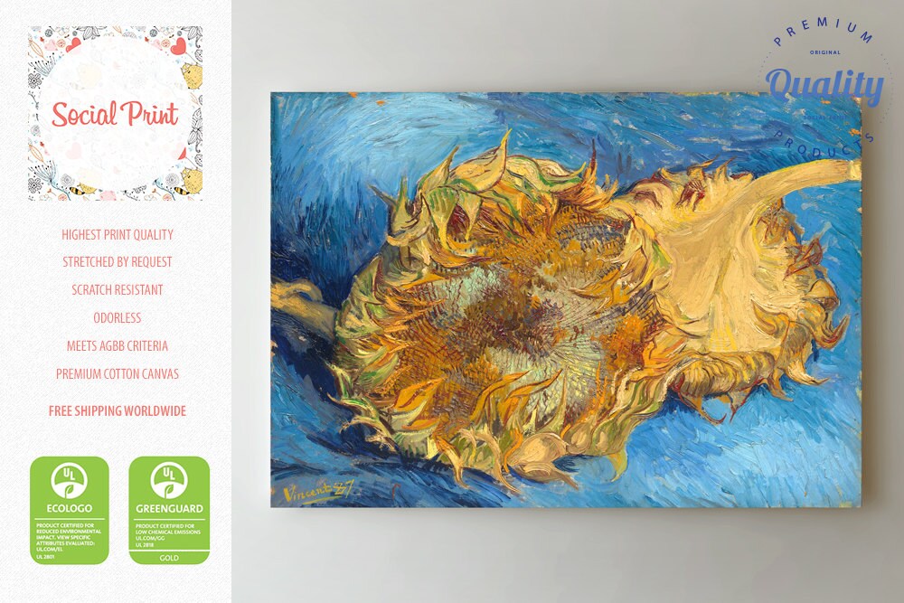Van Gogh Tournesol Citation Deux tournesols coupés par Vincent van Gogh toile de
