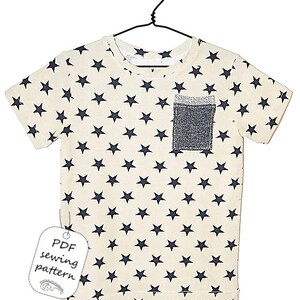 Kids t-shirt pattern pdf, boys t-shirt pattern, kids sewing patterns