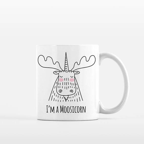 Moosicorn Coffee Mug, Moose Unicorn, Ceramic Mug, Funny Mug, Cute Mug, Unique Coffee Gift, Coffee Lovers Gift, Office Mug, Coffee Cup