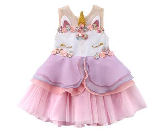 Adult Organic Wrap Dress - Unicorn