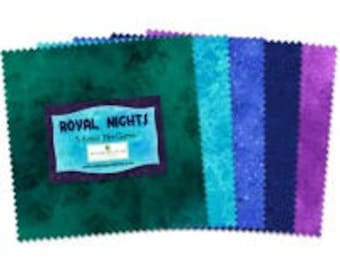Q505-28-505 ROYAL NIGHTS 5 KARAT Mini-Gems, Wilmington Prints, Essentials, 5" Charm Squares, Quilt Fabric, Charm Squares, Sewing Material