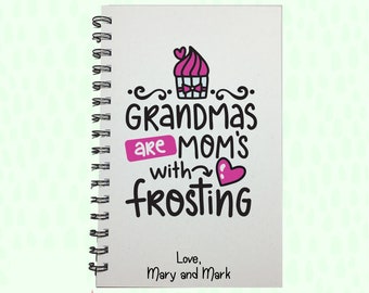Grandma, Grandma Gift, Grandma's are Mom's, Mother's Day Gift, Birthday Gift to Grandma, Journal, Notebook, For Grandma, Gift, Cute