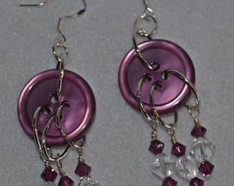 Vintage Style Button Earrings