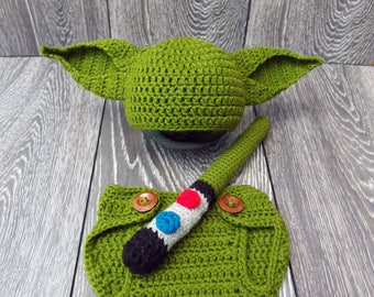 Yoda baby costume, Star Wars inspired costume, Star Wars Baby, Yoda Baby Hat, Star Wars Outfit Star Wars photography props, Baby photo props
