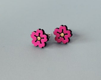 Little Walnut Cherry Blossom Stud Earrings