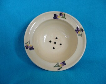 Soap dish. Pottery soap dish. Viola soap dish. Bathroom soap holder