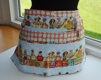 Handmade Vendor Apron Fruit Ladies Blue Utility Craft Farmers Market Teacher