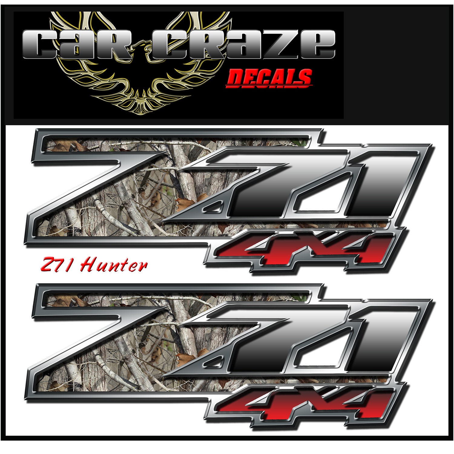 2 Chevrolet z71 decals stickers 13x4.5 inch custom camo