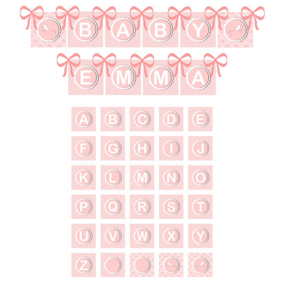 baby girl shower banner printable pink birthday banner and