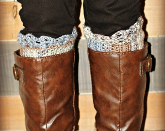 crocheted boot cuffs - handmade boot cuffs - multicolored boot cuffs - soft boot cuffs