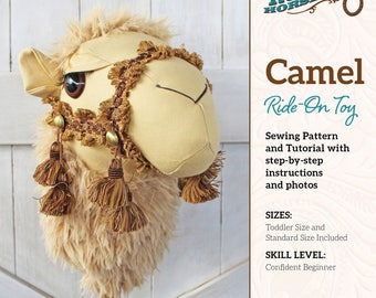 Camel Ride-on Toy Stick Horse Sewing Pattern and Tutorial Includes Two Sizes