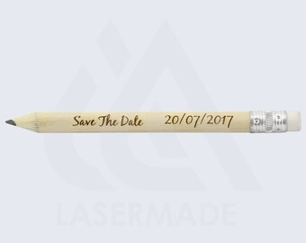 PERSONALISED 50 Pencils Laser Engraved for Weddings, Save The Date, Pencil Us In