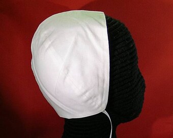 Black or White Cotton Coif - Renaissance Biggins - England - Italy