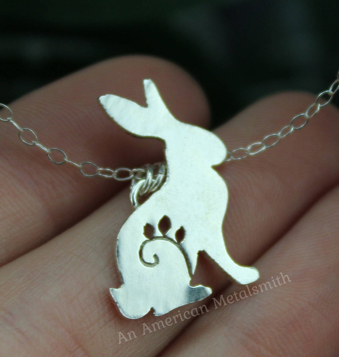 Sterling Silver Rabbit Necklace Rabbit Jewelry Rabbit Charm