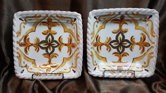 Artimino Tuscan Countryside Sienna Salad Plates 8 Square Artimino Tuscan Countryside Sienna Salad Plates 8 Square