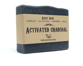 Charcoal Soap Activated Charcoal Handmade Soap Acne Soap Vegan Soap All Natural Soap Bar Facial Soap Detox Soap Organic Soap Unscented Soap