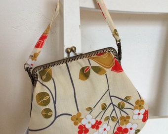 Handmade vintage kimono clasp bag