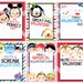 Tsum Tsum Printable Valentine's Day Cards Digital File, Valentine's Day, Valentine