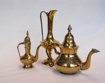 Eastern coffee and tea set | Dallah | Brass