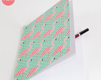 Pretty notebook with flamingos, A5 size - notebook