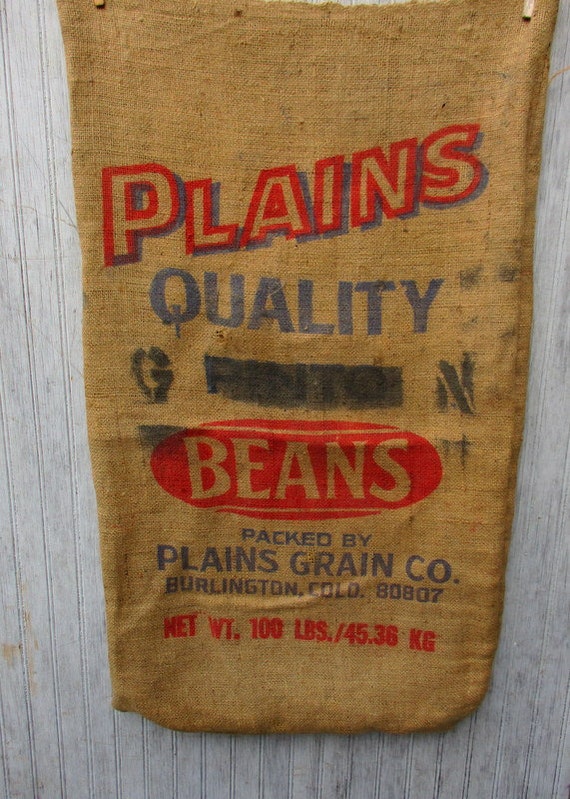 Vintage burlap bag gunny sack tow sack grain sack feed sack