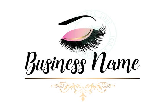 Custom logo pink gold lashes logo eyelash logo cosmetics