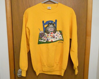 Vintage Kliban Cat Sweatshirt Medium Artist