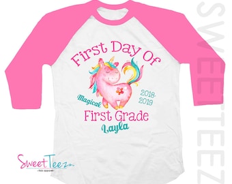 First Grade Shirt - First Day Of First Grade Shirt - Personalized First Grade Shirt - First Grade Gift For Girls - Unicorn Shirt