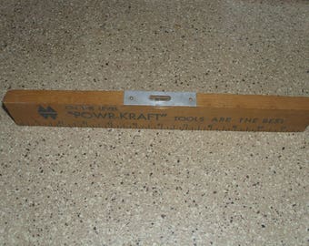 Old Powr-Kraft Wooden Level. On the Level "Powr-Kraft" Tools Are the Best 12 Inches