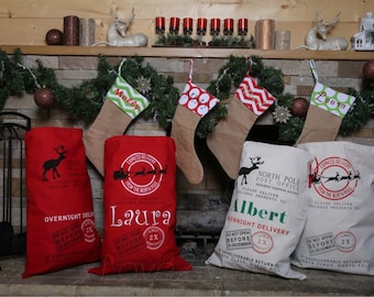 christmas large canvas sack 50 x 70cm personalised santa