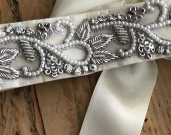 Hand made one of coutute bridal belt / Sash