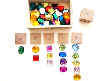 Montessori math material, preschool learning toy, counting game, princess gift for girl, Waldorf toy, number game, travel toy, princess game