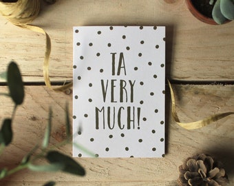 Ta Very Much - Thank You Card