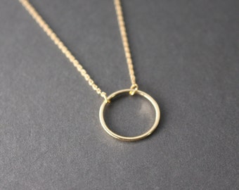 Eternity - Open Circle necklace, Gold circle Necklace, Geometric jewelry, gift, bridesmaid gift